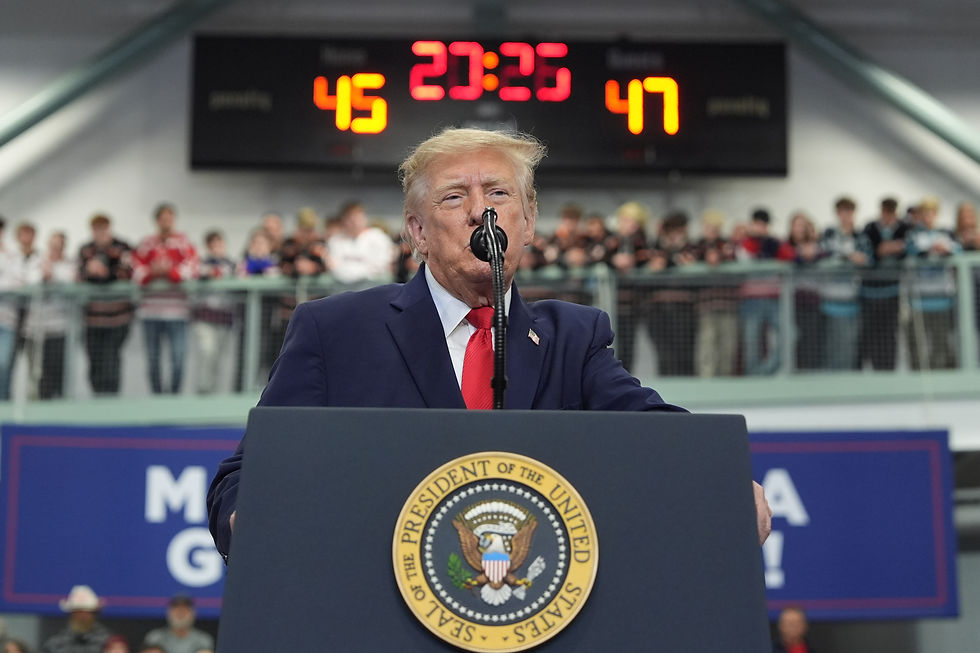 President Donald Trump speaks at a campaign rally at the Curtis D. Menard Memorial Sports Center, Tuesday, Oct. 13, 2026, in Wasilla. (AP Photo/Alex Brandon)