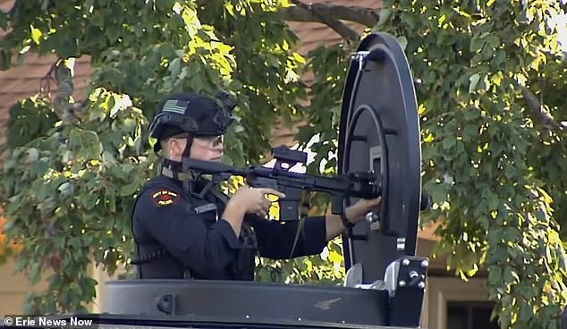 Erie police officer at the scene